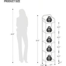 Hzuaneri Bookcase Bookshelf Narrow Book Shelf Industrial Corner Shelf Storage Organizer Slim Shelving Unit For Home Office Living Room Bedroom Kitchen 5-Tier White Gold BC24513G - WhiteGold - View 2