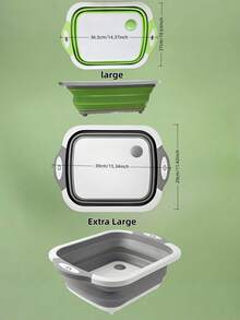 1 Set Efficient Prep Tool Foldable All-In-One Cutting Board With Colander Non-Slip Base For Washing Veggies & Fruits Multi-Function Kitchen Gadget