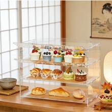 1pc Cake Display Cabinet, 3-Tier Commercial Countertop Bakery Display Case With Rear Door And Removable Shelves, Keeps Donuts, Bagels, Cakes, Cookies Fresh - Clear - View 7