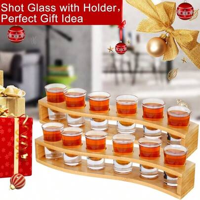 Giá đựng ly rượu bằng gỗ màu đen 6 ngăn có khay, thích hợp để cất giữ đồ dùng quầy bar, trưng bày ly, dùng trong tiệc tùng và đám cưới.