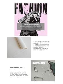 1张无框黑白豹纹奢华设计师杂志风格海报，粉色美学墙面装饰，时尚别致艺术印刷品，适用于客厅、卧室、办公室、宿舍、派对、礼品、返校季等场合。 - 彩色 - 查看 9