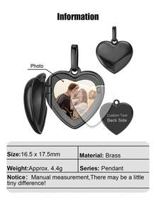 1pc Personalized Photo Bracelet Pendant, Gift For Mother, Daughter, Girlfriend, Wife, Best Friend, Includes Photo Necklace Pendant, Photo Anklet Pendant, And Heart/Round Pendant Beads - Black - View 13