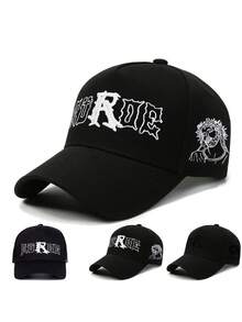 1顶男士RUDE卡车帽，个性化字母刺绣棒球帽，街头时尚五片帽，户外防晒休闲帽，适合春季、秋季、旅行、海滩等场合。 - 彩色 - 查看 5