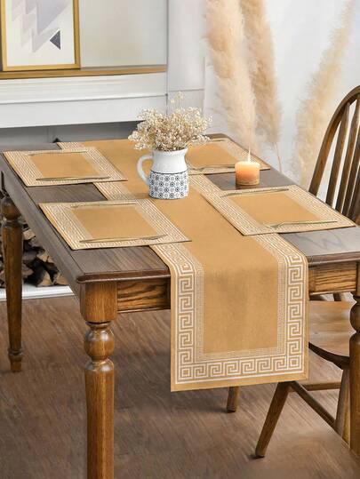 1/2/4/6/8 Pcs Set - Elegant Minimalist Solid Beige Placemats, Table Runners, Simple Chinese Style Design - Suitable For Holiday Banquets And Daily Kitchen, Dining Room, Coasters, Rectangular Decor, Home Decor, Perfect Gift Placemats, Party Placemats, Fireplace Mantel Scarf Fireplace Decor, Glass Door Window Curtain Decor, Home Decor, Entryway Decor, Dining Table Decor, Room Decor, Bed Scarf, New Year Decorations, Year Of The Horse Decorations.