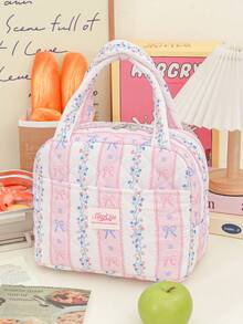 便携式保温午餐包，防水内胆，可爱学生便当包，晚餐保温袋，加厚午餐水果袋，彩色花卉午餐包，超吸睛保冷袋，女生午餐盒 - 彩色 - 查看 7