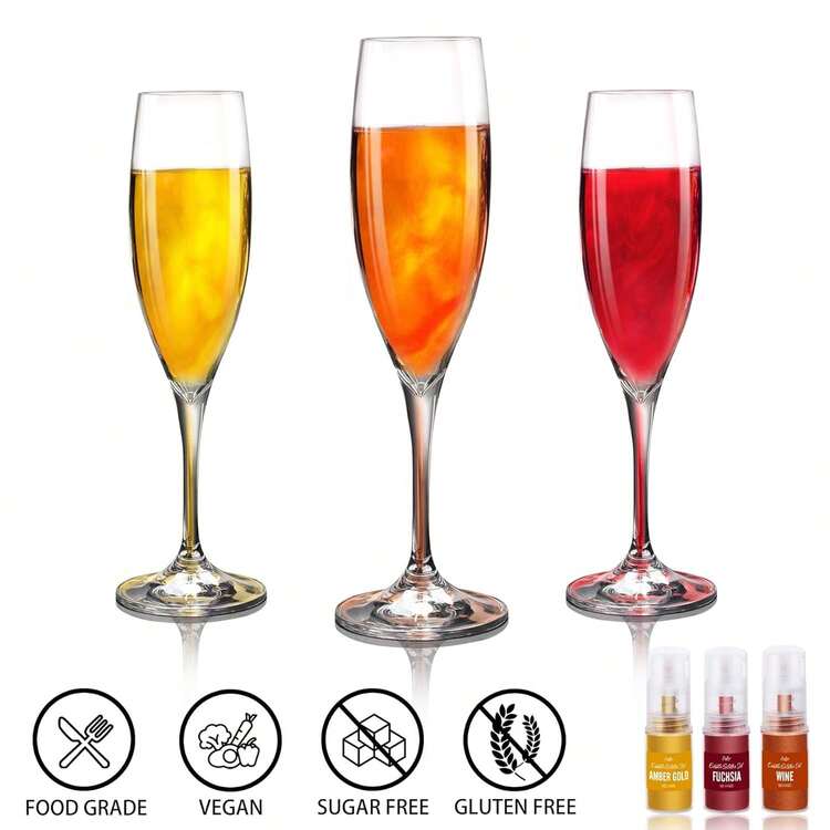 22g Edible Glitter Spray - Edible Pearl Powder, Metallic Glitter, Suitable For Beverages, Cake Decorations, Baking - Edible Glitter Powder, Suitable For Frosting, Candies (Gold) - Multicolor - View 6