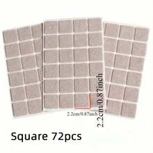 72 Stück/3 Blatt beige Filz Möbelgleiter, selbstklebende Filz Möbelschoner, kratz- und rutschfest, geeignet für Holz-, Fliesenböden, Stühle, Tische, Sofas, Bettbeine - Beige - Übersicht 5