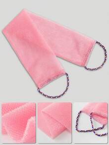 Foam Bath Towel, Drawstring Design, Nylon Drawstring Bath Towel, Oblong Shape, Suitable For Bathing, Sauna, Back Scrubbing, Rich Foam, Quick Stain Removal, Soft Back Scrub Towel