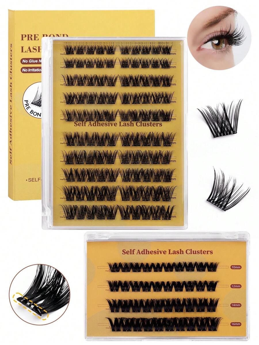 40/48/80/100/120/200 buc. Gene tip D-Curl 10-16 mm fără lipici, extensii de gene autoadezive dramatice și pufoase, gene reutilizabile pentru femei la modă, accesorii de machiaj populare - D - Vizualizare 1