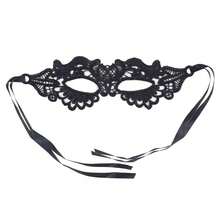 Lace Half Face Mask, Women's Halloween Masquerade Prop, Sexy Black Eyemask - Black - View 9