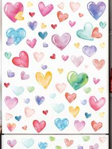 情人节窗贴，新款彩色心形节日墙贴，PVC自粘窗贴。