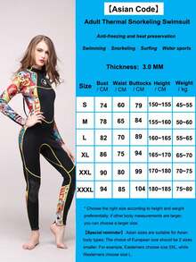 HISEA 3.0mm Thick Women's Full Body Wetsuit; Adult Long Sleeve Warm Swimsuit; Universal Padless Jellyfish Diving Suit - Multicolor - View 10
