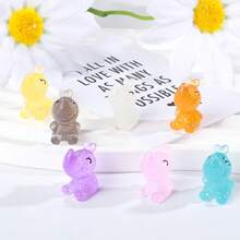 10/25/50pcs Glow In The Dark Mini Rhinoceros Figurines - DIY Resin Crafts For Fairy Garden, Aquarium And Home Decor - Multicolor - View 4