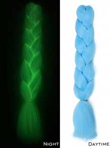 White Pink Blue Green Braiding Hair Jumbo Box Braids Hair Extensions Glow In The Dark Hair Knotless Braiding Hair Luminous Jumbo Braiding Hair Glow In The Dark Hair Extensions For Christmas, New Year, Carnival, Music Festival St Patricks Day(1 Pc 24inch) - Multicolor - View 11