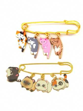 1pc Fashionable Heart, Number, Bag, Perfume Bottle Brooch Pin, Street Style Decorative Pendant Brooch, Can Decorate Tops, Pants, Shoes, Bags, Fashionable Accessory, Suitable As Gift For Friends