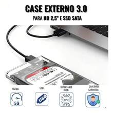 Transparent Case For 2.5" SATA Hard Drive, USB 3.0, Supports Up To 4TB, 5Gbps. Internal To External Hard Drive Converter. Compatible With SATA I/II/III. - trắng - Xem 6