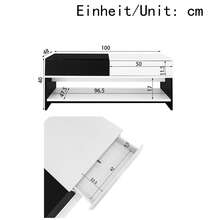 Modern Coffee Table With 2 Drawers – Black And White Design, Storage Space, Glossy Lacquered Top, Length 100 Cm - Black - View 8