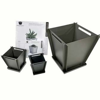 GROOVEBOX 1pc Assembled Plant Pot Plant Pots Compact Design Modular Metal Portable Indoor/Outdoor Planting Container Breathable Moisturizing Flower Pots Gardening Decoration Family Christmas Gift New Year 2026 6 Inch In.