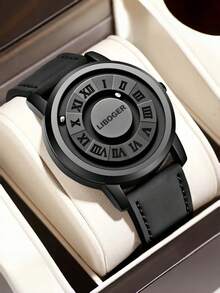 Men's Wrist Watch With Roman Numeral Dial, Business Date Quartz Watch, Round Pointer Men's Watch, Party, Wedding, Gift, Beach, Holiday, Valentine's Day Gift