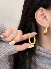 4款经典欧美风女式时尚金色水滴形椭圆耳环、手链、戒指、首饰套装，简约精致的创意首饰配饰，适合日常佩戴、各种节日和派对，情人节/母亲节/夏季首饰礼物 - 首飾套裝 - 查看 5