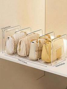Bolsa de almacenamiento transparente para armario, estantería desmontable para armario, organizador práctico tipo divisor de libros, adecuado para armario, baño, oficina, estantería en forma de L, organizador de espacio para el hogar, dormitorio, oficina - Ver 8