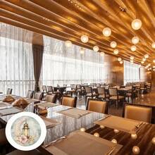 2/4/6 Elegant Ramadan Crescent Moon Lantern Placemats - 15.0 Inch Round Placemats Decorated With Floral Crescent Moon Pattern, Suitable For Party Dining And Holiday Decor. Also Suitable For Home Decor, Holiday Table Decor, Farmhouse Holiday Decor, Farmhouse Style Decor, Washable Placemats, Durable Material, Holiday Table Decor, And Home Entertainment. - Multicolor - View 8