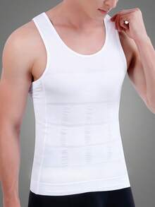 1pc Men's Slim Fit Compression Undershirt, Abdominal Shaping Shirt, Moobs Sweat Vest Suitable For Running, Gym, Home Use, Sports Compression Vest, Shaping Sleeveless Breathable Fitness Vest For Men - Multicolor - View 17