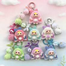 1pc Cute Cartoon 3D Flocked Keychain, Decorative Pendant Keychain, Cartoon Backpack Hanging Ornament, Car Keychain, Bag Charm, Suitable For Birthday Gift, Party Favor, Friend Gift, Cartoon Keychain, Small Pendant Accessory Toy Doll, Valentine's Day Special Gifts For Mother, Father, Graduation, And Teacher - Multicolor - View 11