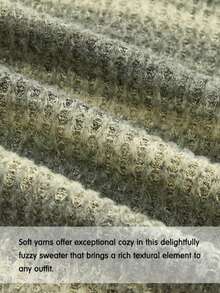 PETITE,Oversized Crew Neck Striped Jumper Spring Casual Y2k 90's Stripe Oversized Airport Fall Autumn Winter Everyday Work Chic Sweater - Mint Green - View 6