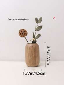 1pc Japanese Minimalist Wooden Flower Vase, Home Living Room Office Desk Decorative Art Vase, Tranquil Surprise, Ramadan Decor, Exquisite Gift, Mini Flower Vase - Multicolor - View 12