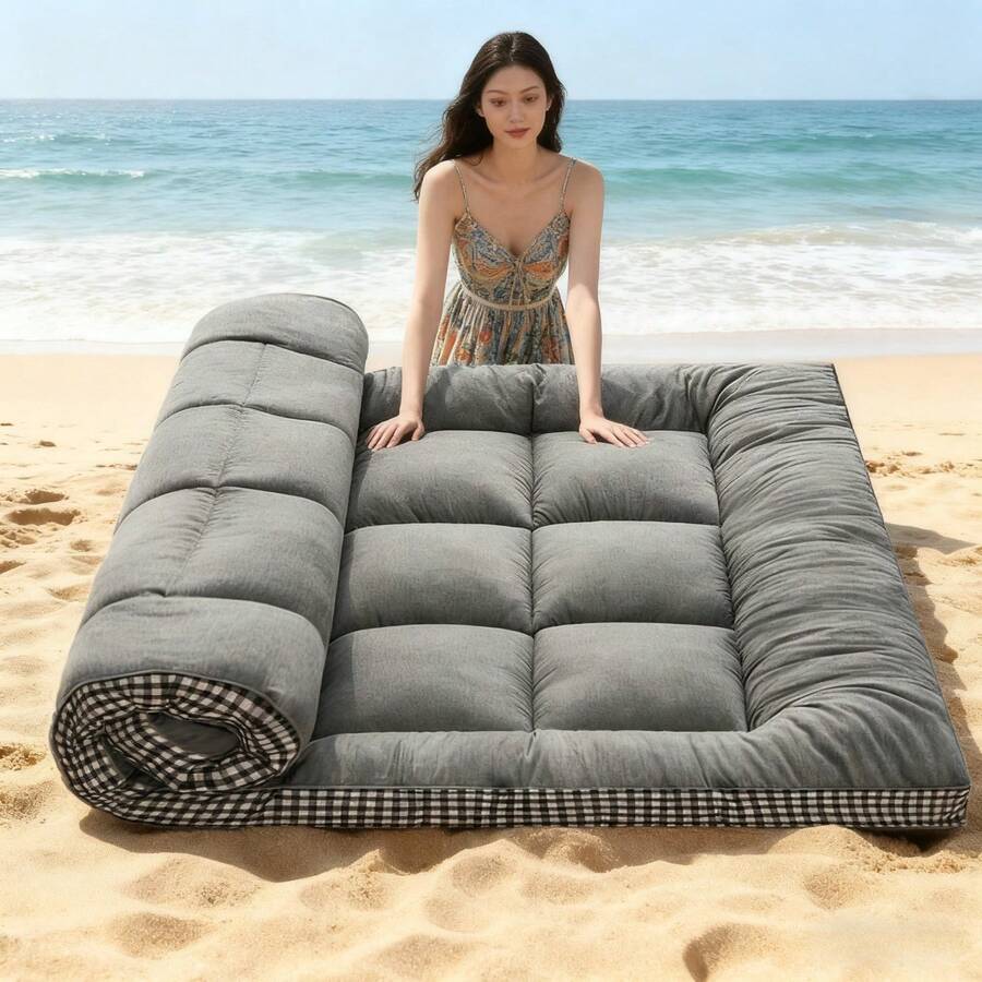 Roll Up Mattress Topper, Soft, Foldable & Breathable, Thick Tatami Mat Sleeping Pad, Easy To Store, Sleeping Pad For Floor, Guest, Bed, Sofa, Roll Up Camping Mattress, Best Christmas Gifts For Family, The Perfect Christmas Gift - XÁM - Xem 1