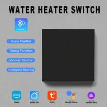 单联 40A/8000W 超薄 9mm 智能触控 PC+ABS 面板 WiFi+BLE 墙壁开关，现代方形黑/白模块化安装，带背光，支持语音/APP 远程定时分组控制，适用于热水器、空调和其他家用电器 - 彩色 - 查看 12