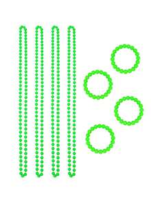 D EXCEED 1件/3件/6件/8件/9件/12件/24件/32件 1980年代复古霓虹派对街头嘻哈串珠项链手链蕾丝发带，适合70年代80年代服装化妆舞会派对万圣节服装配饰