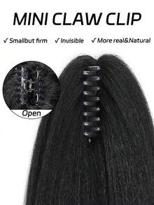 12-tums Yaki Claw Clip Hårförlängningar, Syntetiska Lockiga och Raka Hårförlängningar, Svart, Fluffig och Tjock Hästsvans, Lämplig För Kvinnor och Vardagsbruk. - Multifärgad - Visa 7