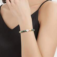 Pulseras de cuentas, Pulsera con dije de cruz, Pulsera de cuentas de piedra natural, Regalo de joyería - por defecto - Ver 4