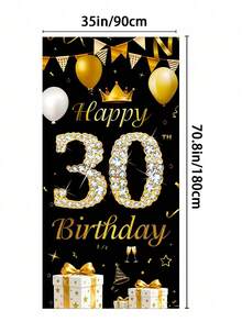 18th Happy Birthday Black And Gold Background Arch, Gold Balloon Gift Background Board, Party Banner Decoration, Birthday Celebration Party Supplies, Photo Booth Decor - Black - View 19