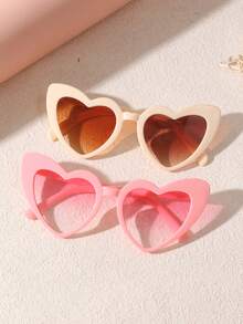 2/3 副新款欧美风不对称心形太阳镜，街头时尚 - 彩色 - 查看 10