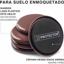 Deslizadores de muebles para alfombras X-PROTECTOR – 16 almohadillas para orejas de movimiento pesadas de 3 1/2 pulgadas – deslizadores para muebles Mueve tus muebles fácilmente con deslizadores - Albaricoque - Ver 4