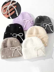 5 Stücke Perlen Schleifen Deko - Perlen Kette Party Zubehör (Weiß), romantische Blumenarrangements für Valentinstag, Hochzeitsstrauß, Tortendekoration, DIY Blumen Basteleien - romantische Dekoration für Valentinstag, Muttertag und Abschlusszeit - Verschiedenfarbig - Übersicht 4