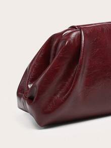 Túi cầm tay xếp ly hình đám mây dành cho nữ, dung tích lớn và đa chức năng, thiết kế tối giản thời trang, thích hợp cho việc mua sắm và đi chơi - Màu Đỏ Sâu - Xem 5