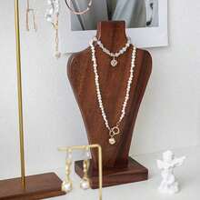Fashionable Walnut Wood Necklace Display Stand, Jewelry Holder, Necklace Organizer, Jewelry Display Rack