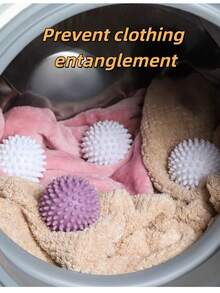 6个可重复使用的洗衣清洁球，神奇防掉毛球，去除毛发，洗衣机和烘干机清洁球，非电动软洗工具，用于去除猫狗毛发、绒毛和绒毛 - 彩色 - 查看 2