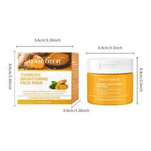 HAICUIER 100pcs Turmeric Cleansing Face Pads-Deep Cleanings & Brightening, Hydrating Face Pads To Even Light Beige With Oil Control, Balance Oil & Moisture Deep Cleansing Face & Body Use Sleek Bottle Design, Natural Ingredients, Makeup Remover Skincare - Gold - View 11