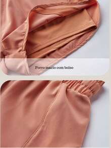 Women's Fitness Shorts With Lining, Inner Pocket, And Tulle Detail - màu đen - Xem 4