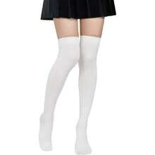 Thigh High Socks Long Over Knee High Socks For Women Casual Athlete Striped Knee High Stocking,36066827 - 白色 - 查看 5