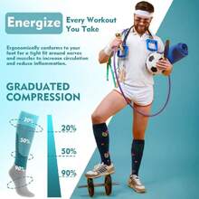 6 Pairs Compression Socks For Women Men 20-30hg Graduated Support Knee High Socks For Nurse Travel Flight,36065348 - Rose Red - View 6