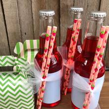 200pcs Cute Strawberry Print Paper Straws, Colorful Disposable Paper Straws, Suitable For Party, Valentine's Day, Mother's Day, Wedding Decoration - Pink - View 3
