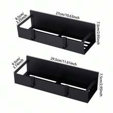 Living And Home Magnetic Fridge Spice Storage Rack Multi Pack Carbon Steel Iron Matte Black Space Saving Organizer - Style-b 2Pcs - View 9