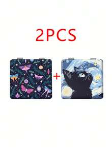 1 chiếc gương trang điểm cầm tay hình mèo may mắn cổ điển, có thể gập lại, nhẹ, siêu mỏng, tiện dụng, chất liệu da PU bền, mạ chân không kim loại, phù hợp với mọi hoàn cảnh và mọi người, gương bỏ túi vuông có thể gập lại, quà tặng, đồ dùng du lịch, đồ giá rẻ, vật dụng cần thiết khi đi du lịch. - Nhiều màu - Xem 13