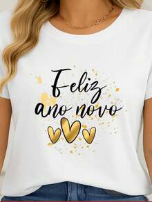 T-shirt Camiseta Réveillon Feliz Ano Novo Familia Virada - Branco - Visão 3